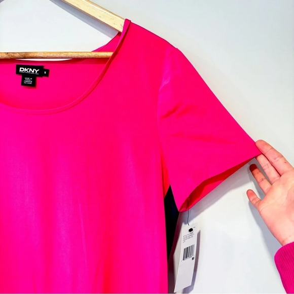 DKNYC Pink silk stretch drawstring dress - Picture 7 of 7